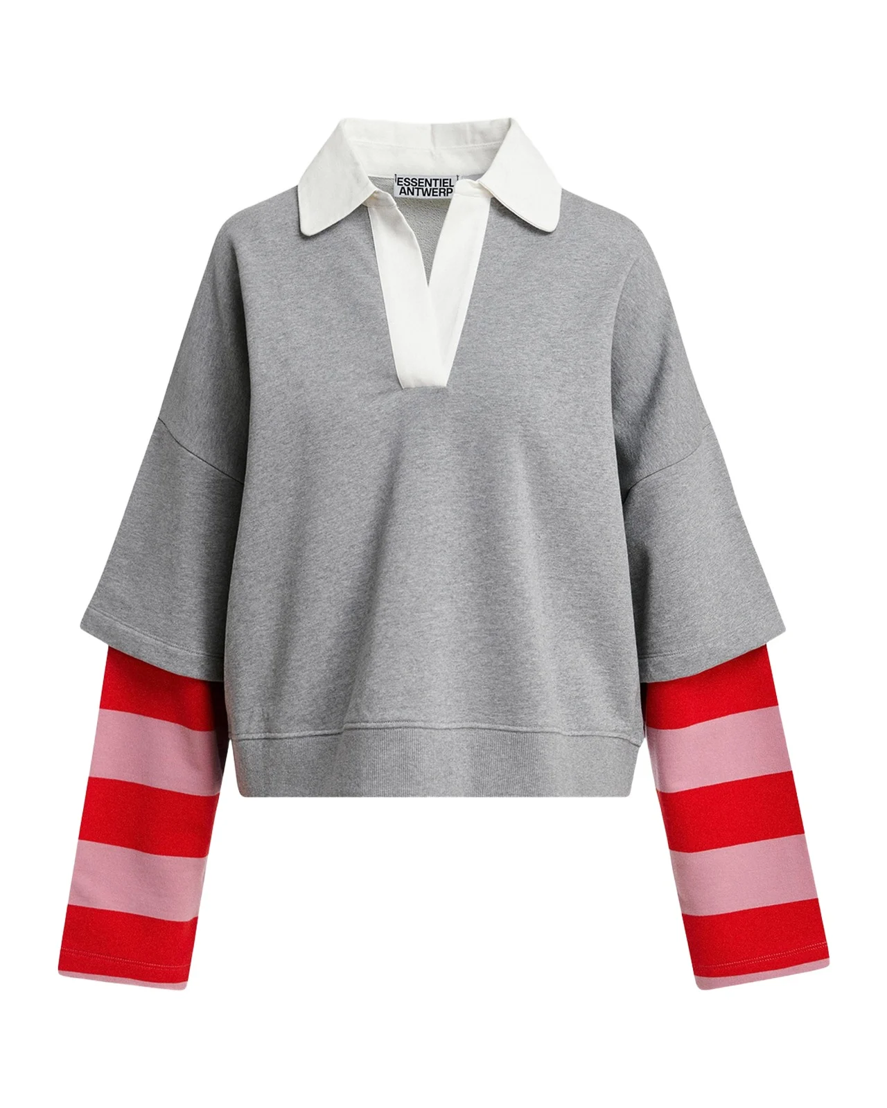Essentiel Antwerp Kantelou Mixed-Media Polo Sweatshirt