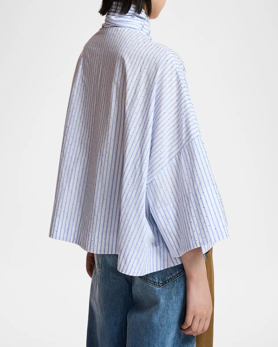 Essentiel Antwerp Kefir Tie-Neck Striped Blouse | Thumbnail 3 Essentiel Antwerp Kefir Tie-Neck Striped Blouse | Thumbnail 3