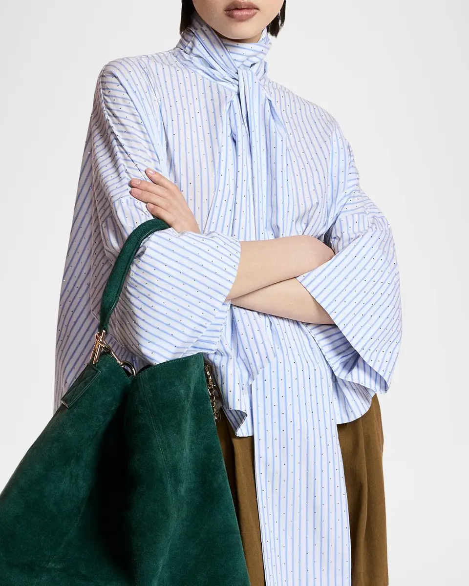 Essentiel Antwerp Kefir Tie-Neck Striped Blouse | Thumbnail 4 Essentiel Antwerp Kefir Tie-Neck Striped Blouse | Thumbnail 4