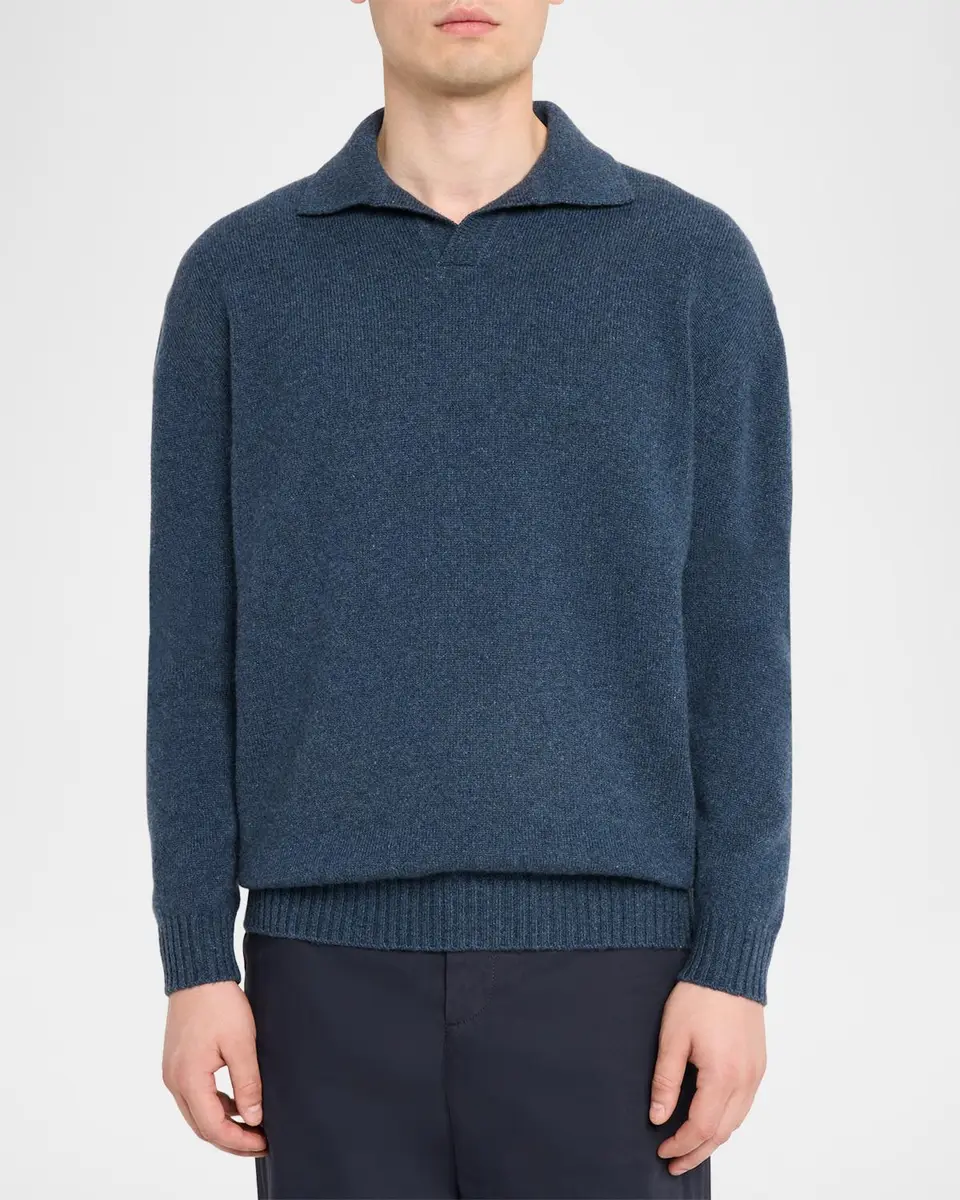 Sease Men's Coarsehair Cashmere Polo Shirt | Thumbnail 4 Sease Men's Coarsehair Cashmere Polo Shirt | Thumbnail 4