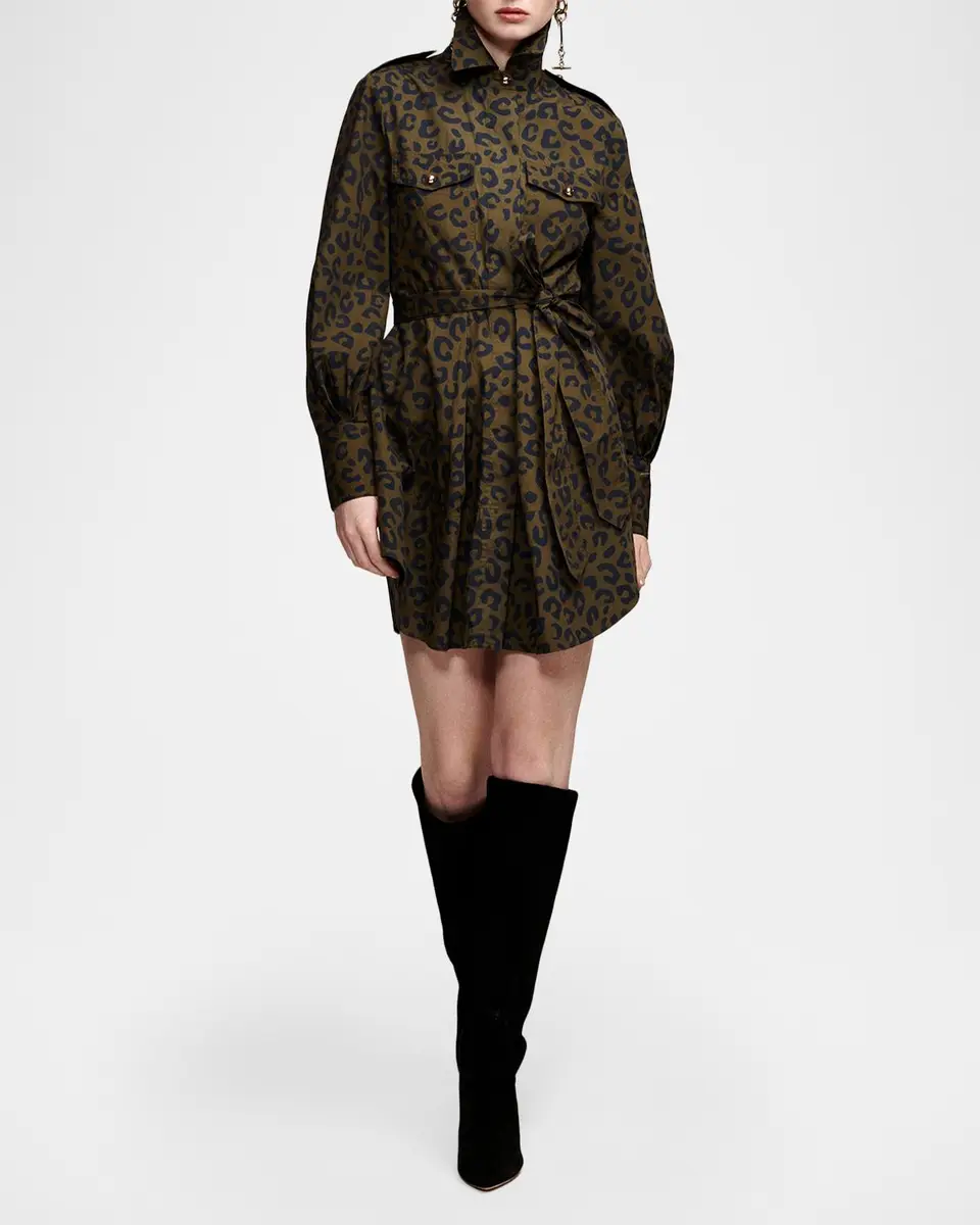 Essentiel Antwerp Keto Leopard-Printed Mini Shirtdress | Thumbnail 2 Essentiel Antwerp Keto Leopard-Printed Mini Shirtdress | Thumbnail 2
