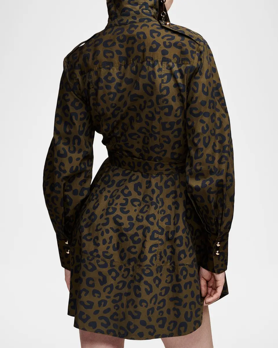 Essentiel Antwerp Keto Leopard-Printed Mini Shirtdress | Thumbnail 4 Essentiel Antwerp Keto Leopard-Printed Mini Shirtdress | Thumbnail 4