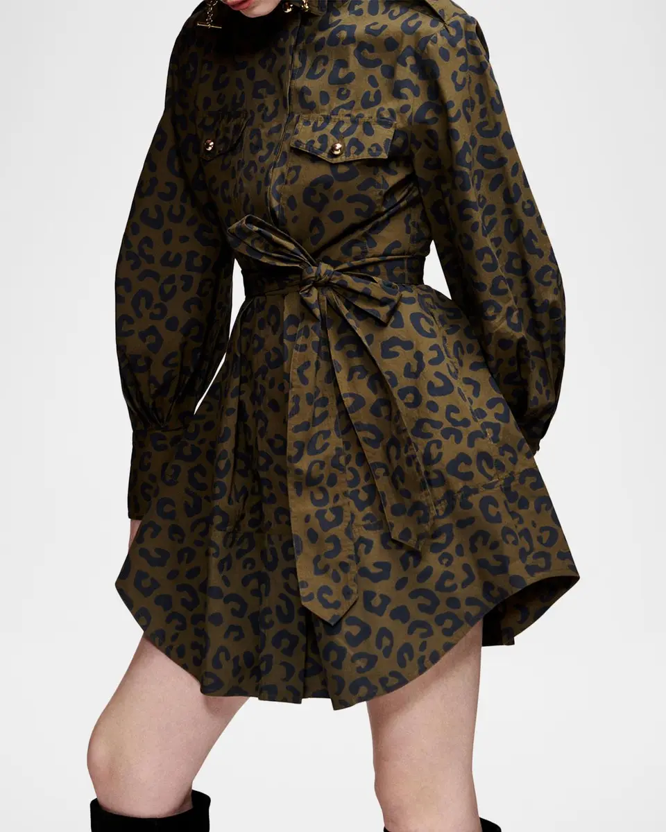 Essentiel Antwerp Keto Leopard-Printed Mini Shirtdress | Thumbnail 5 Essentiel Antwerp Keto Leopard-Printed Mini Shirtdress | Thumbnail 5