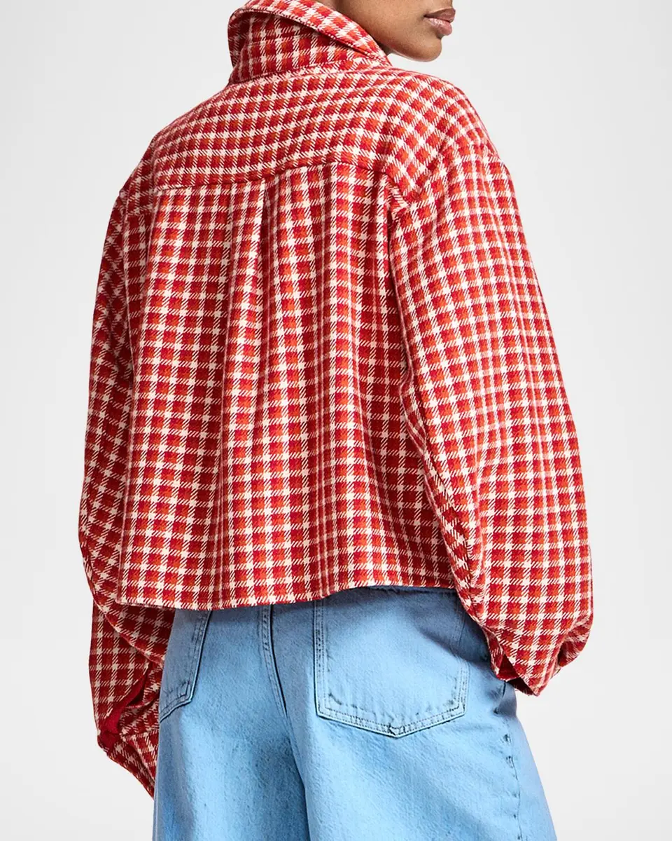 Essentiel Antwerp Check Wool-Blend Jacket with Patch Pockets | Thumbnail 3