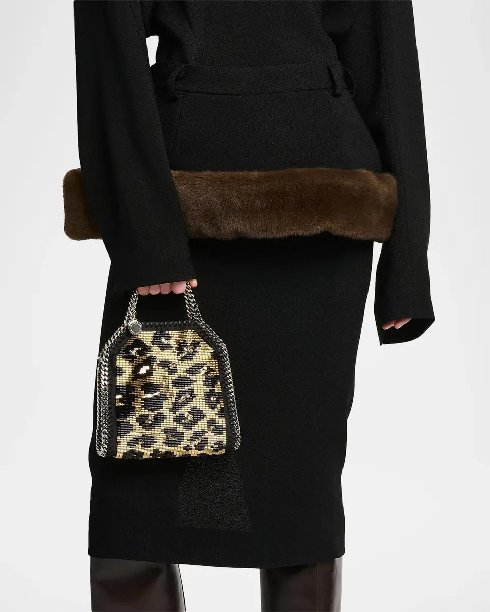 Stella McCartney Falabella Mini Leopard-Beaded Top Handle Bag | Thumbnail 2 Stella McCartney Falabella Mini Leopard-Beaded Top Handle Bag | Thumbnail 2