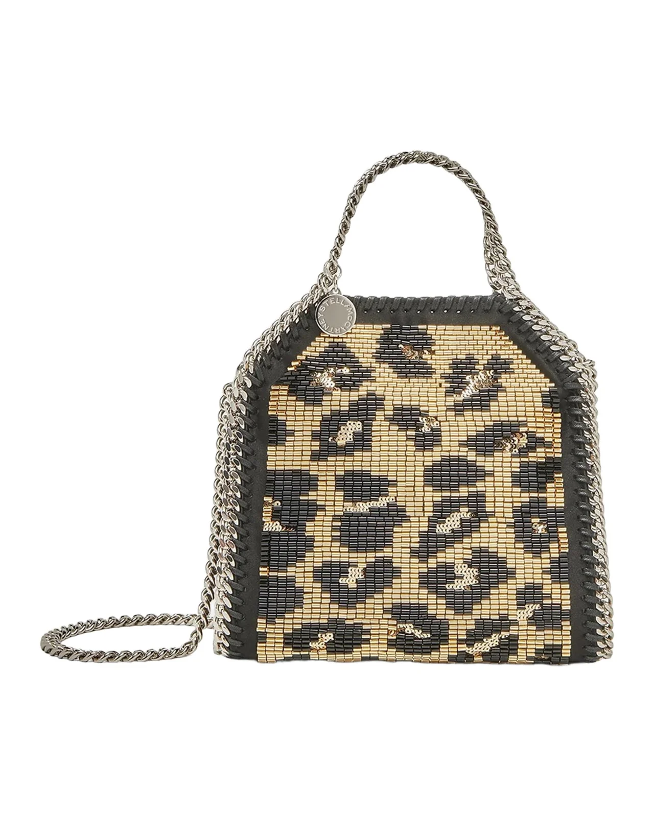 Falabella Mini Leopard-Beaded Top Handle Bag Falabella Mini Leopard-Beaded Top Handle Bag