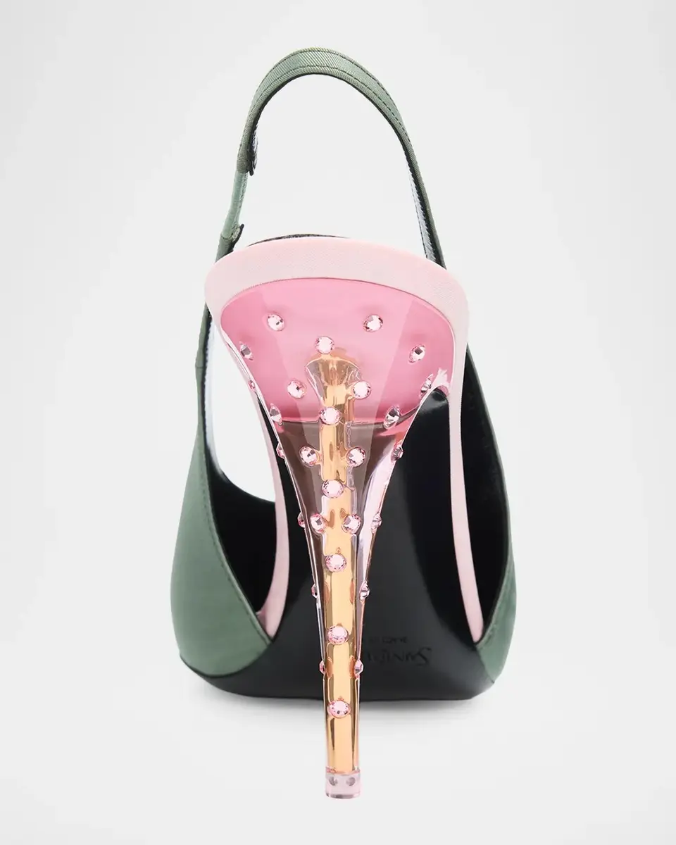 Saint Laurent 110mm Slingback Pumps in Silk Faille | Thumbnail 5