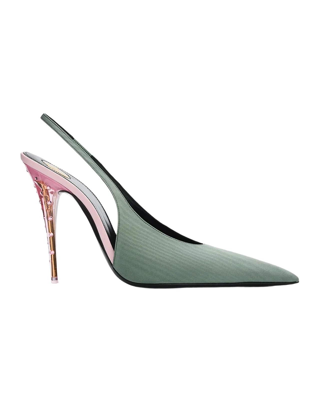 Saint Laurent 110mm Slingback Pumps in Silk Faille