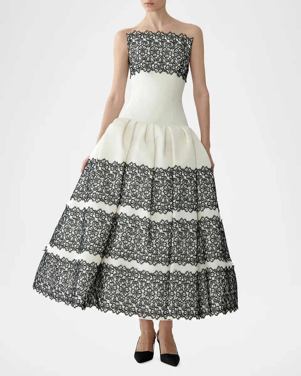 Carolina Herrera Strapless Guipure Lace Gown | Thumbnail 2