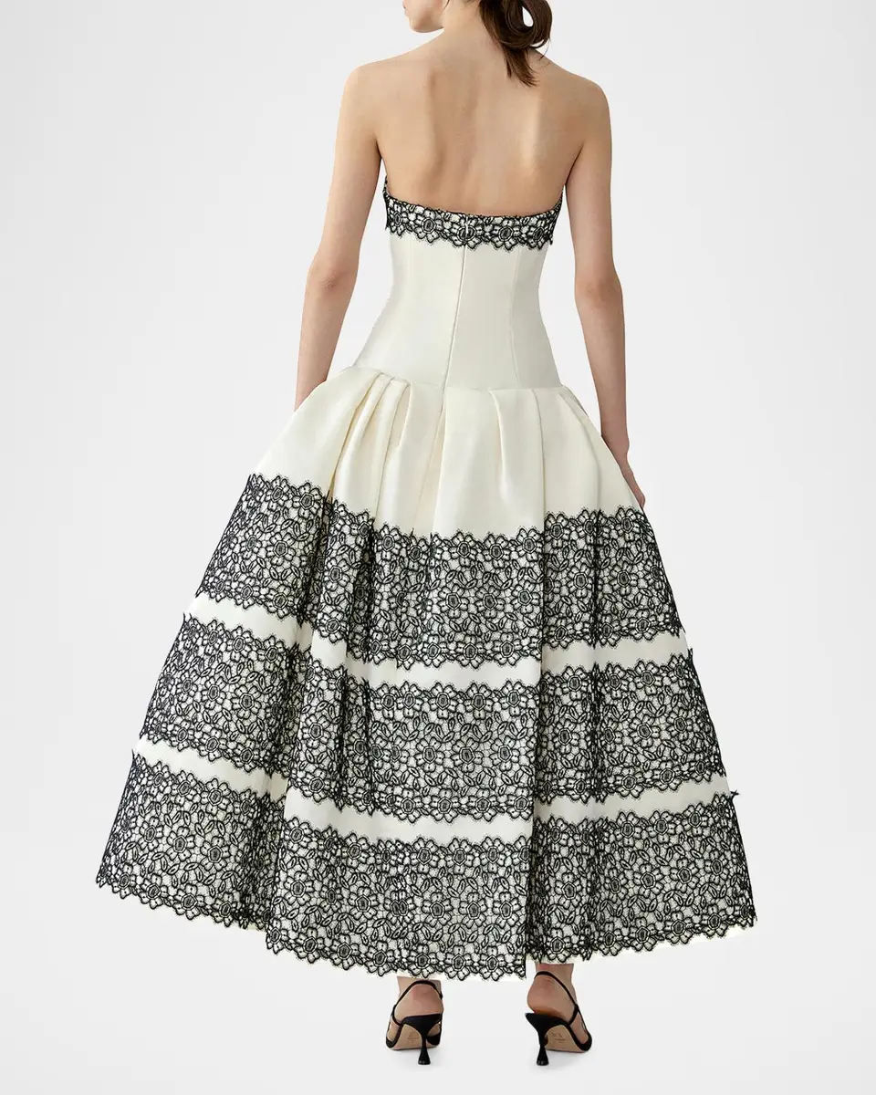 Carolina Herrera Strapless Guipure Lace Gown | Thumbnail 3