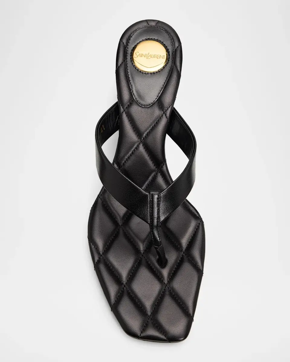Saint Laurent Leather Thong Sandals w/ Plexi Heel | Thumbnail 6 Saint Laurent Leather Thong Sandals w/ Plexi Heel | Thumbnail 6