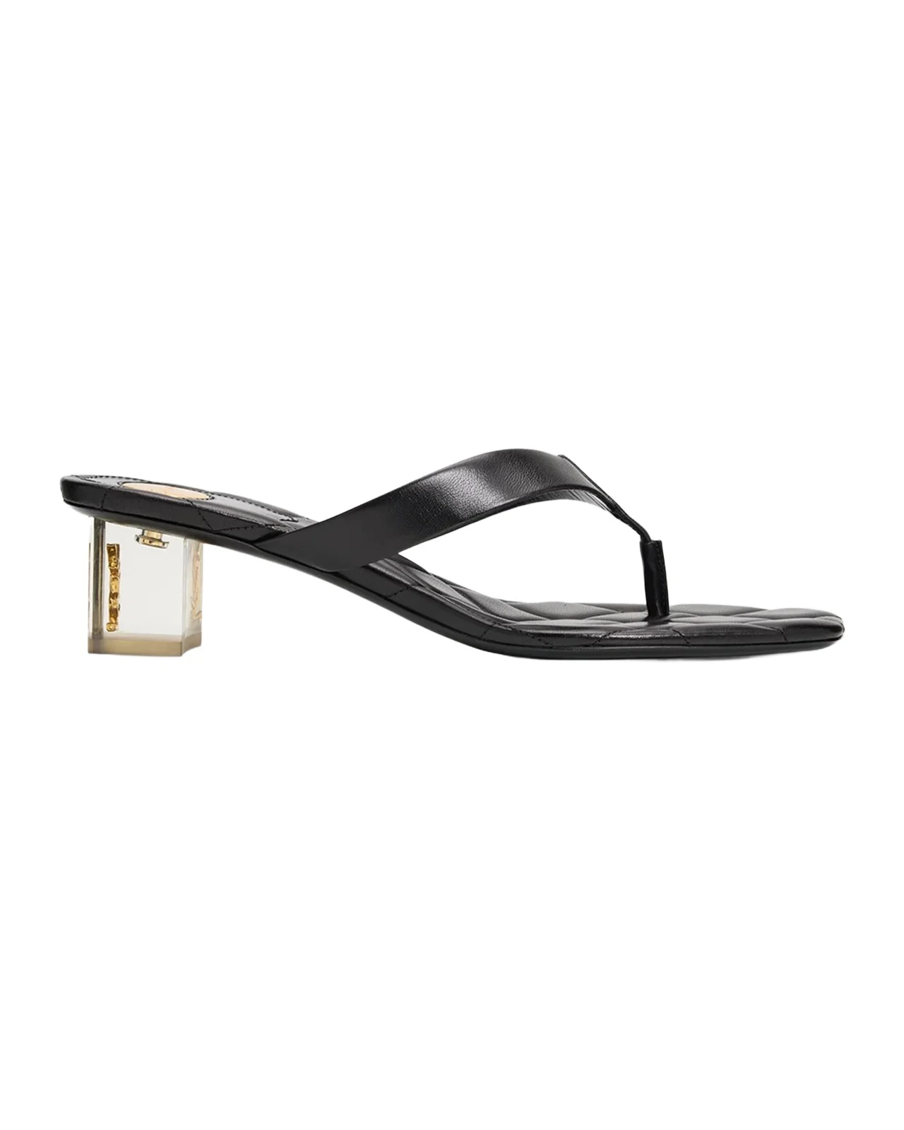 Leather Thong Sandals w/ Plexi Heel Leather Thong Sandals w/ Plexi Heel