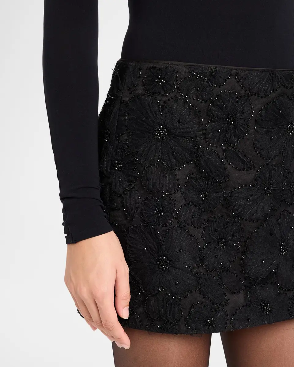 Veronica Beard Olenna Beaded Floral Mini Skirt | Thumbnail 5 Veronica Beard Olenna Beaded Floral Mini Skirt | Thumbnail 5
