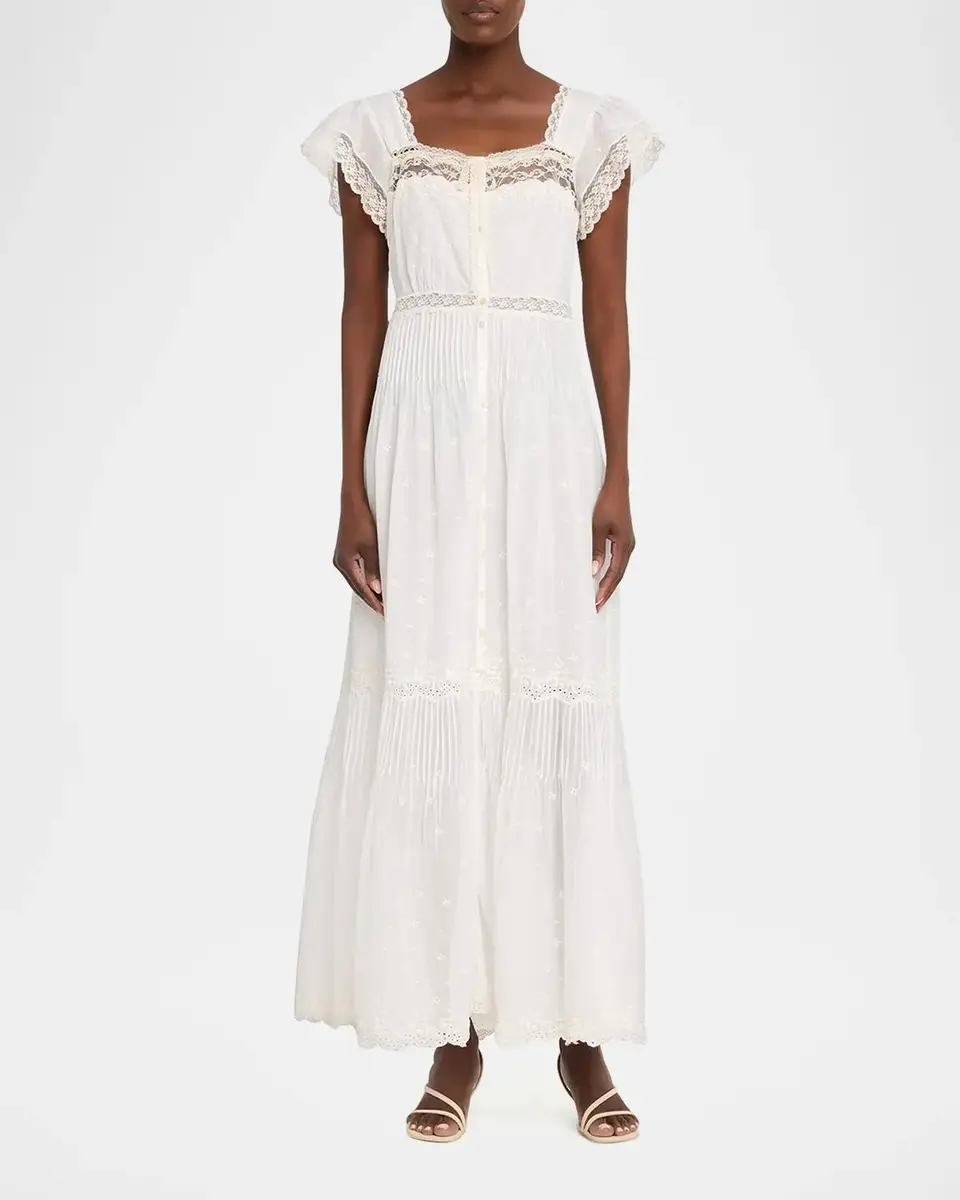 LoveShackFancy Georgine Eyelet Embroidered Maxi Dress | Thumbnail 2 LoveShackFancy Georgine Eyelet Embroidered Maxi Dress | Thumbnail 2