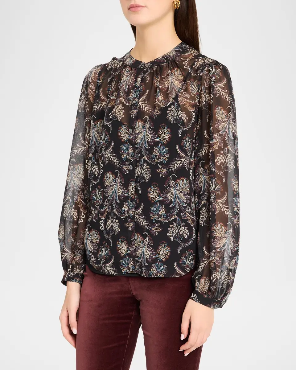 Veronica Beard Ashlynn Paisley Silk Blouse | Thumbnail 4 Veronica Beard Ashlynn Paisley Silk Blouse | Thumbnail 4
