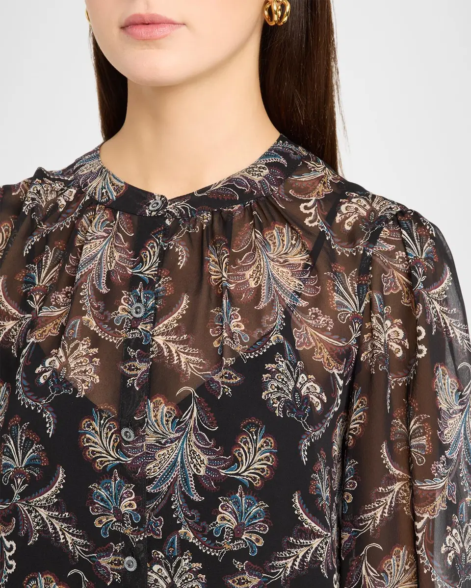 Veronica Beard Ashlynn Paisley Silk Blouse | Thumbnail 5 Veronica Beard Ashlynn Paisley Silk Blouse | Thumbnail 5