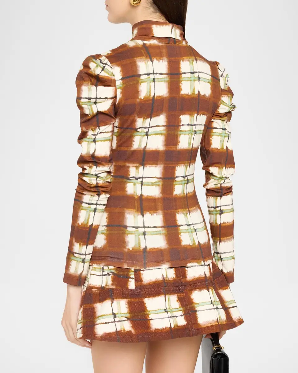 Cara Cara Chira Blurred Plaid Turtleneck Top | Thumbnail 3 Cara Cara Chira Blurred Plaid Turtleneck Top | Thumbnail 3