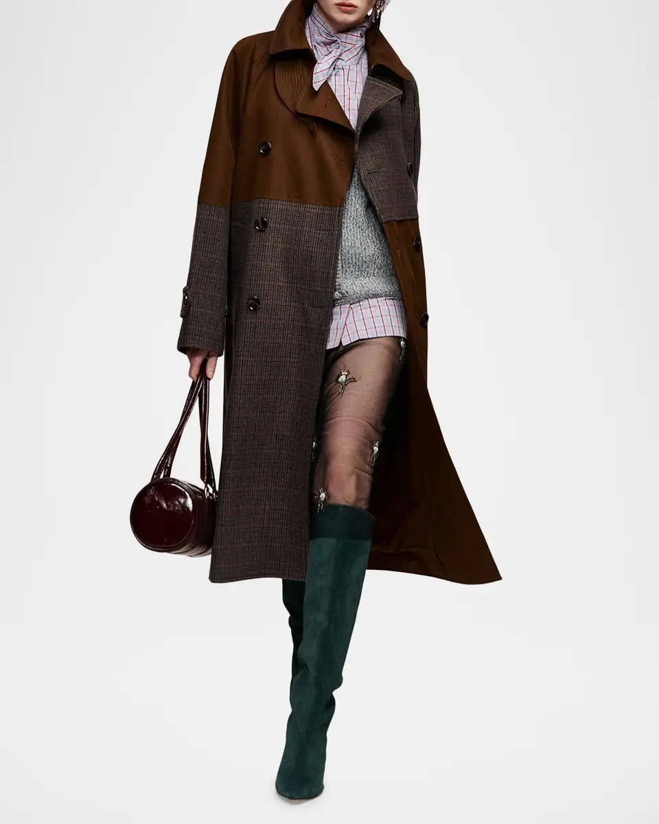 Essentiel Antwerp Kagu Patchwork Trench Coat | Thumbnail 2