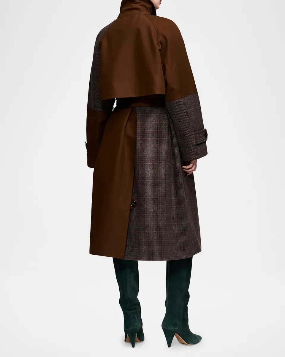 Essentiel Antwerp Kagu Patchwork Trench Coat | Thumbnail 3