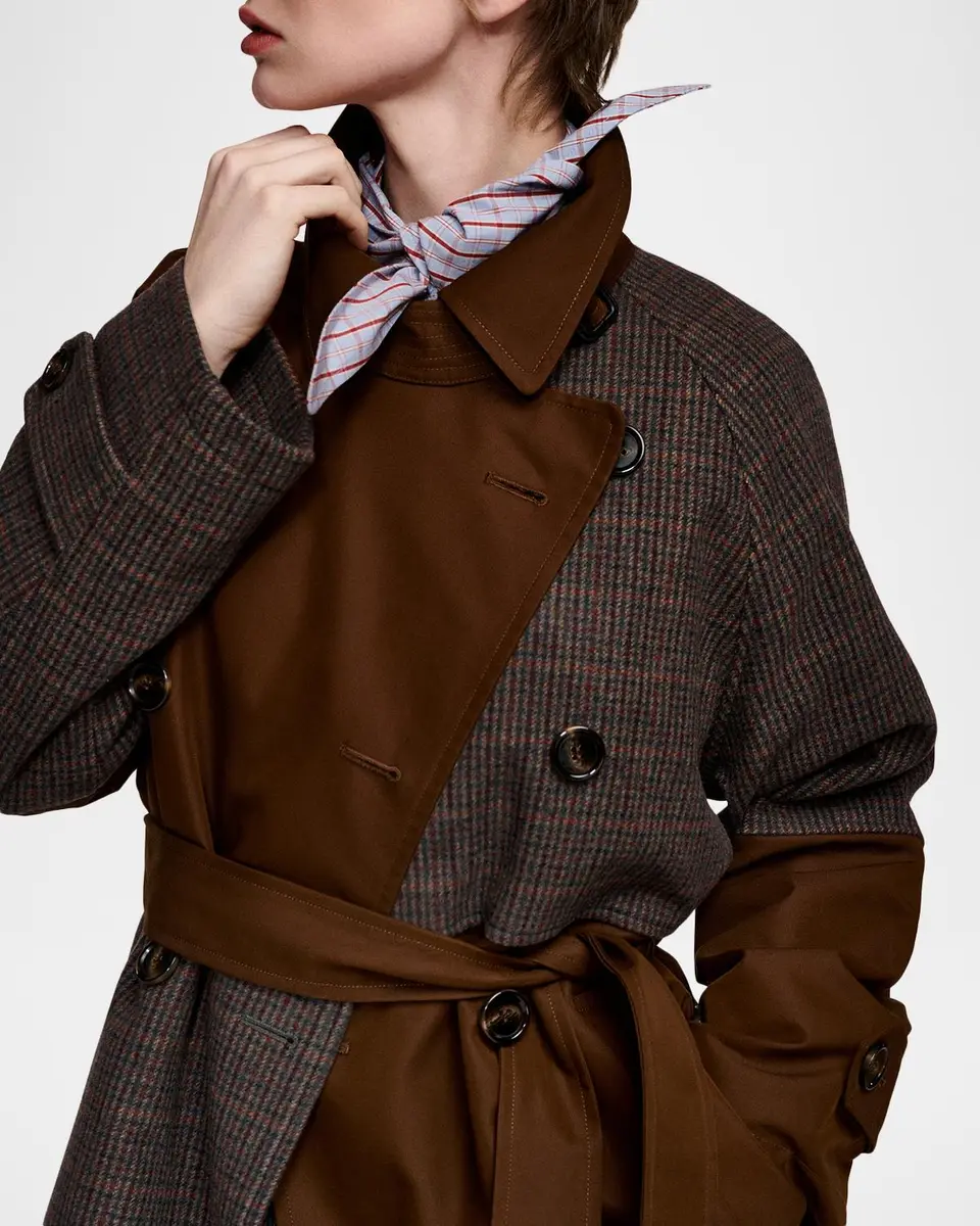 Essentiel Antwerp Kagu Patchwork Trench Coat | Thumbnail 4