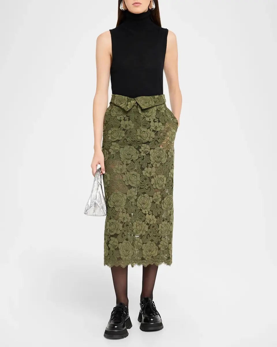 Simone Rocha Peeling Waist Lace Midi Skirt | Thumbnail 2 Simone Rocha Peeling Waist Lace Midi Skirt | Thumbnail 2