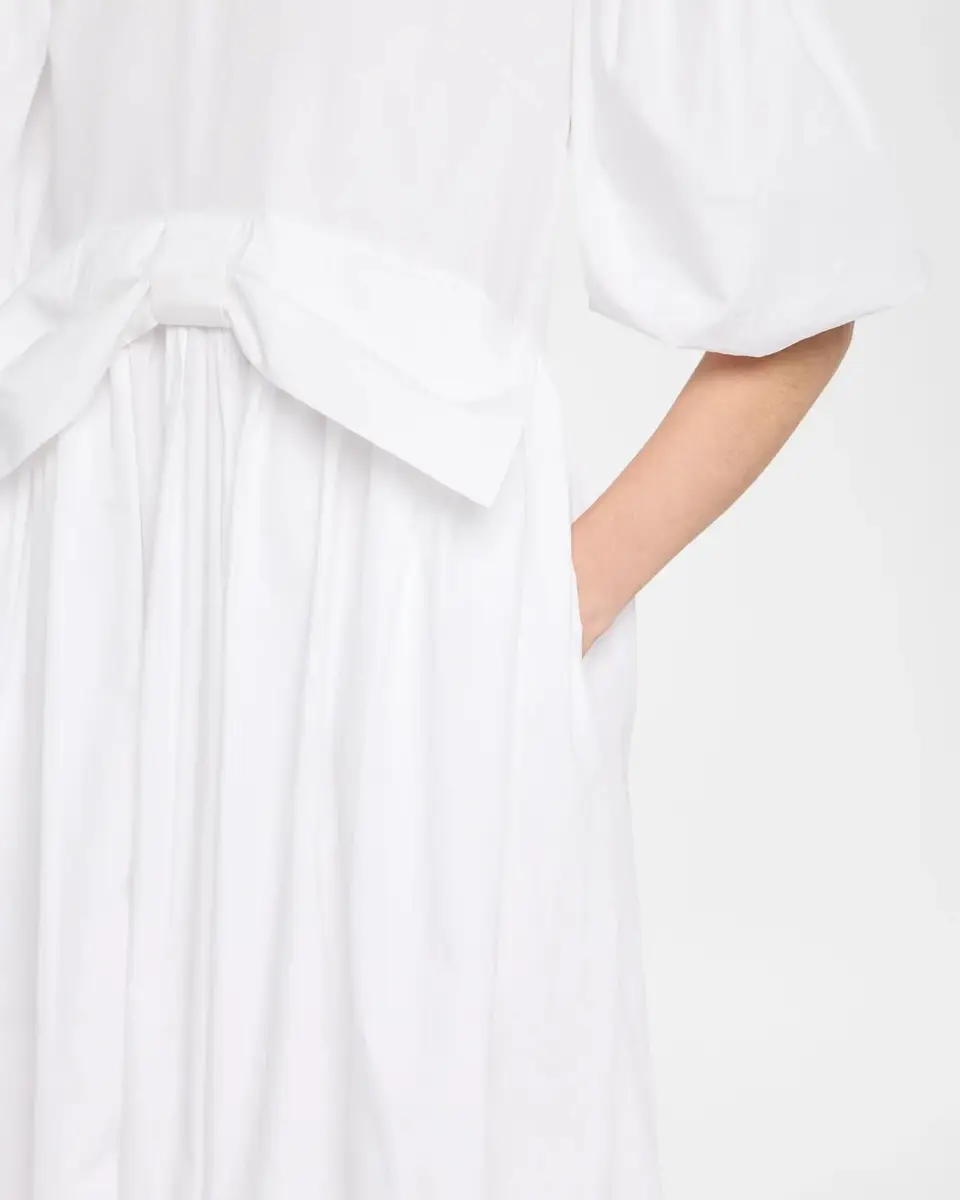 Simone Rocha Puff-Sleeve Gathered Bow Cotton Midi Dress | Thumbnail 5 Simone Rocha Puff-Sleeve Gathered Bow Cotton Midi Dress | Thumbnail 5