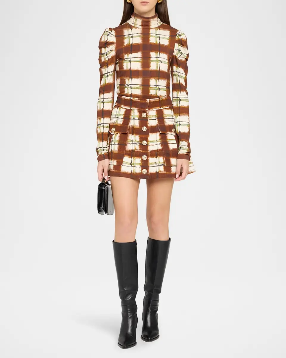 Cara Cara Fatima Plaid Cotton Canvas Mini Skirt | Thumbnail 2 Cara Cara Fatima Plaid Cotton Canvas Mini Skirt | Thumbnail 2