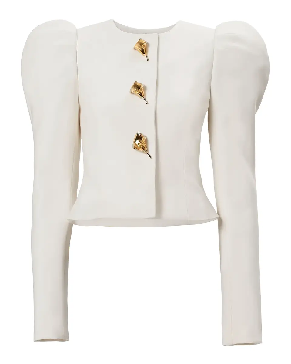 Carolina Herrera Calla Lily Puff-Sleeve Jacket | Thumbnail 2