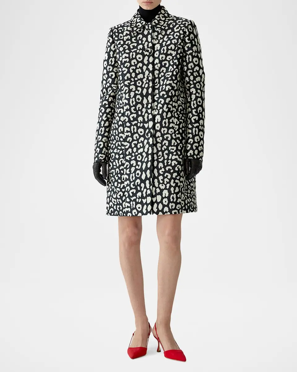 Carolina Herrera Leopard Button-Front Coat | Thumbnail 4