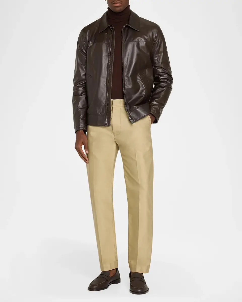Manolo Blahnik Men's Perry Grained Leather Penny Loafers | Thumbnail 3