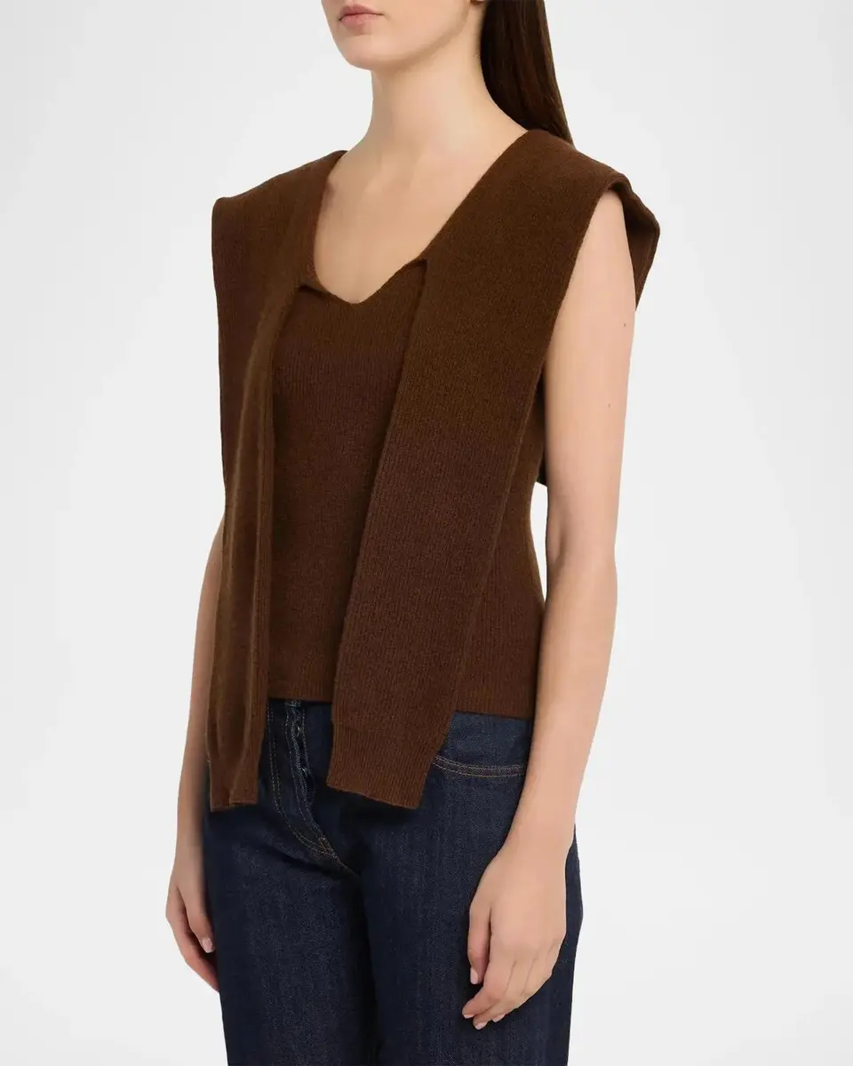 Cara Cara Ember Fitted V-Neck Combo Top | Thumbnail 4 Cara Cara Ember Fitted V-Neck Combo Top | Thumbnail 4
