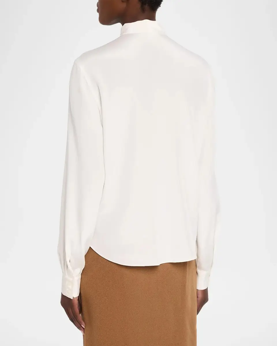 Lafayette 148 New York Tie-Neck Silk Georgette Blouse | Thumbnail 3