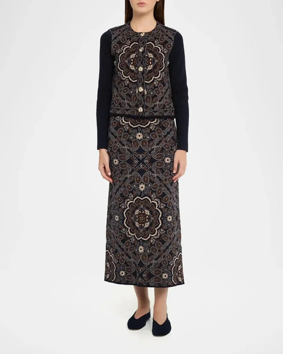 Cara Cara Clara Bandana Jacquard Midi Skirt | Thumbnail 2 Cara Cara Clara Bandana Jacquard Midi Skirt | Thumbnail 2