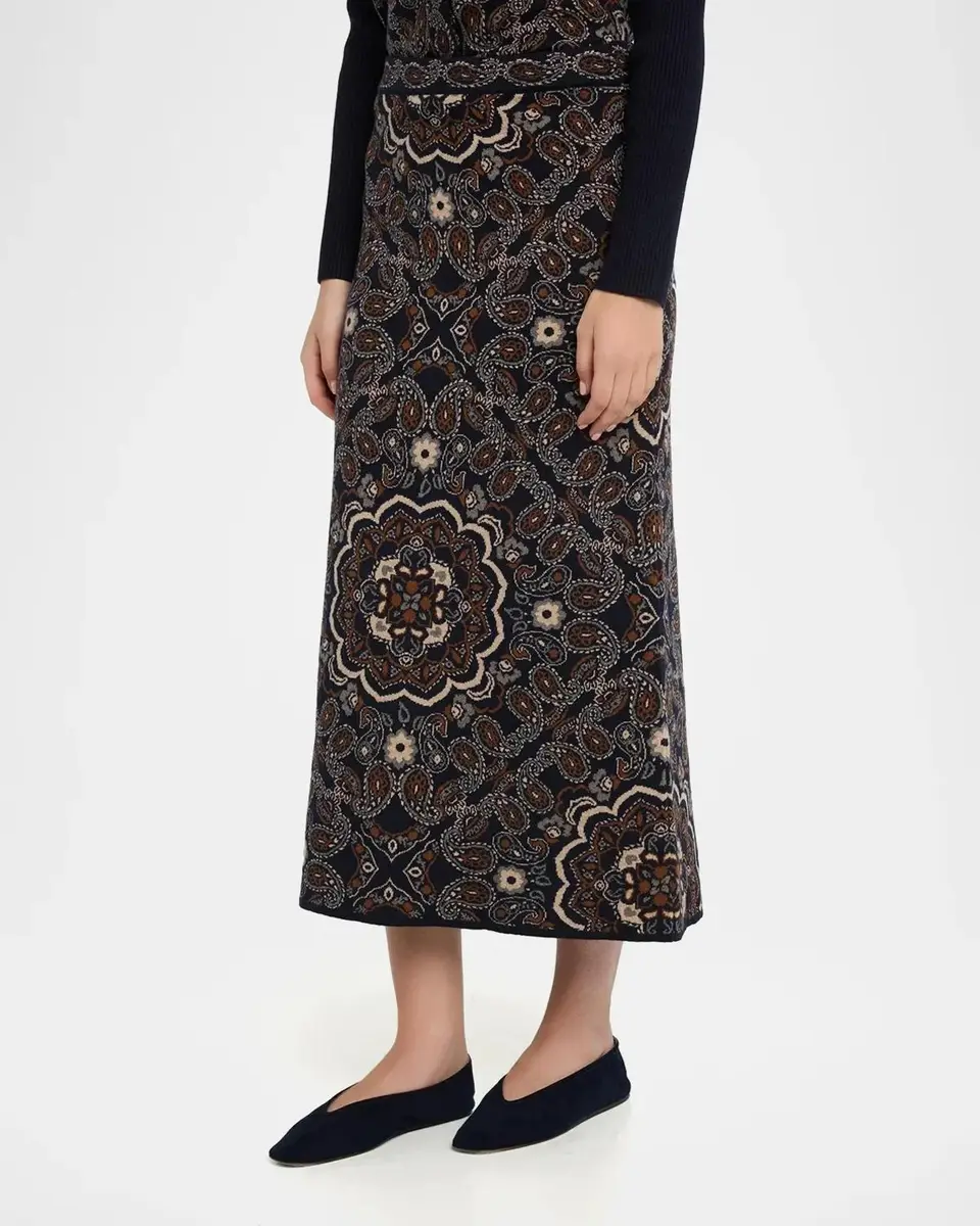 Cara Cara Clara Bandana Jacquard Midi Skirt | Thumbnail 4 Cara Cara Clara Bandana Jacquard Midi Skirt | Thumbnail 4