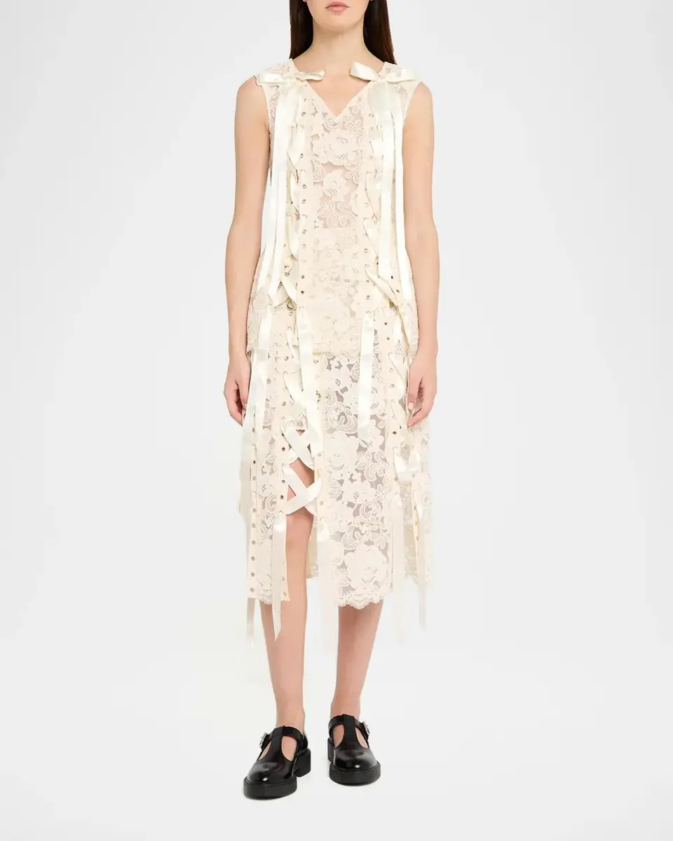 Simone Rocha Unraveling Ribbon Sleeveless Portrait Top | Thumbnail 2 Simone Rocha Unraveling Ribbon Sleeveless Portrait Top | Thumbnail 2