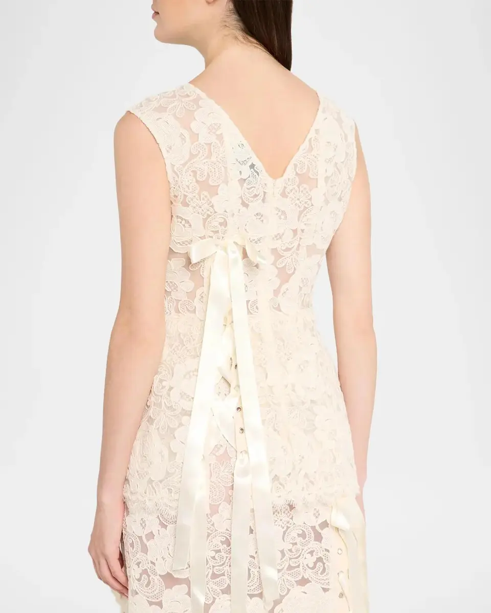 Simone Rocha Unraveling Ribbon Sleeveless Portrait Top | Thumbnail 3 Simone Rocha Unraveling Ribbon Sleeveless Portrait Top | Thumbnail 3