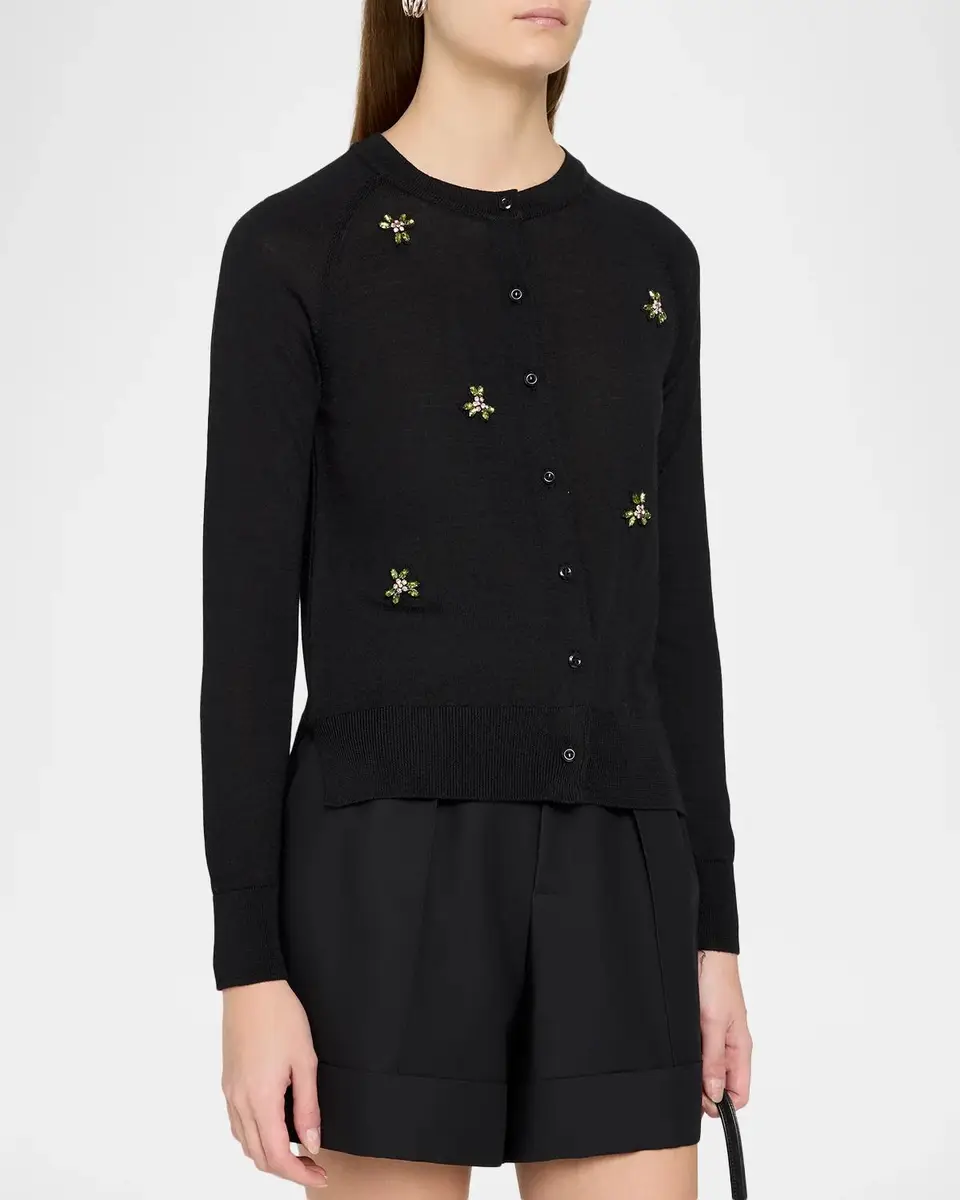 Simone Rocha Floral Embellished Cardigan | Thumbnail 4 Simone Rocha Floral Embellished Cardigan | Thumbnail 4