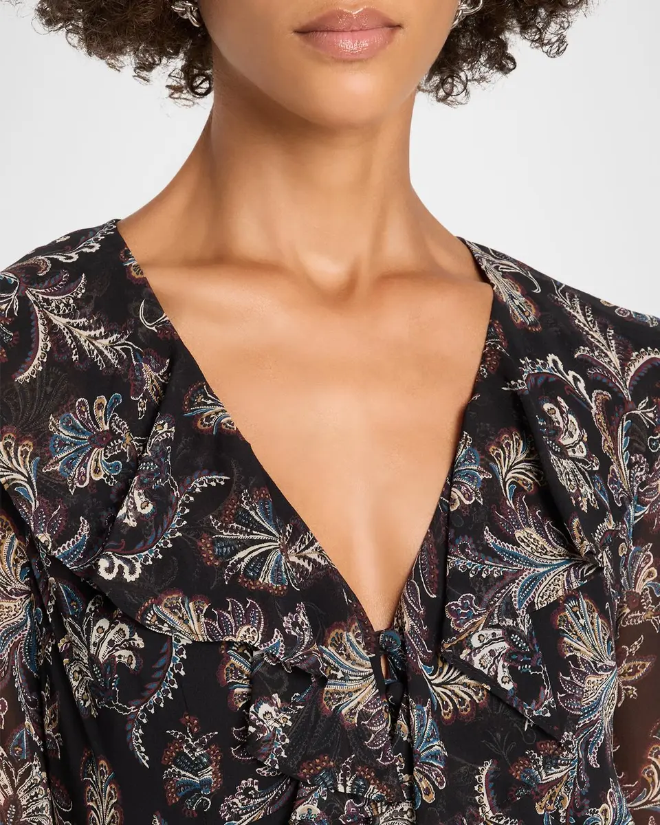 Veronica Beard Adrienne Paisley Silk Ruffle Minidress | Thumbnail 5 Veronica Beard Adrienne Paisley Silk Ruffle Minidress | Thumbnail 5
