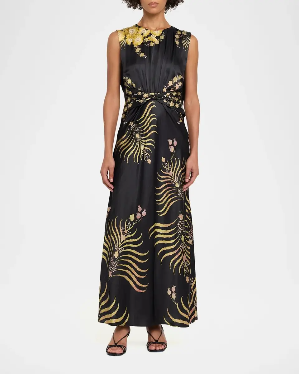 Saloni Gwen Printed Silk Dress | Thumbnail 2 Saloni Gwen Printed Silk Dress | Thumbnail 2
