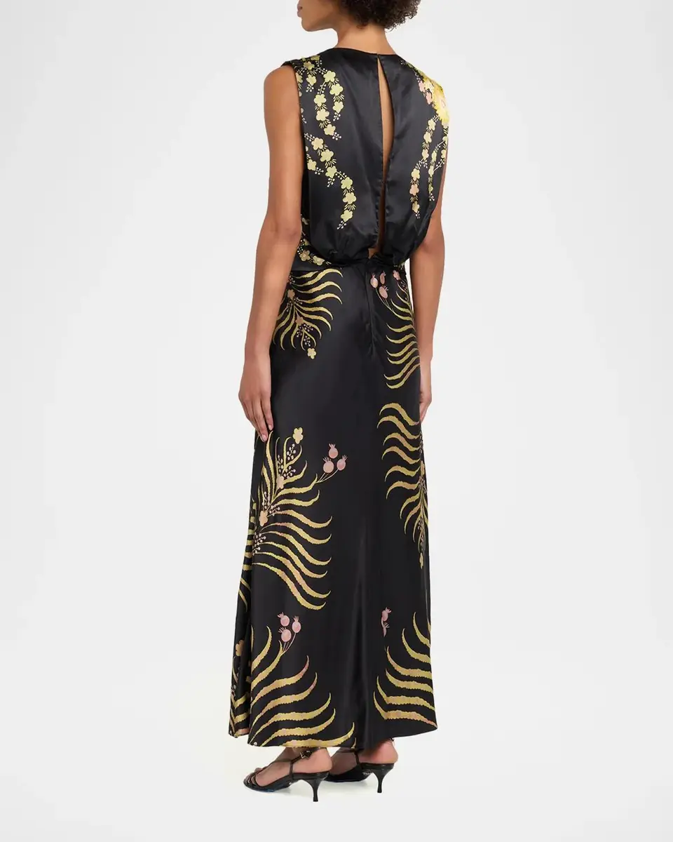 Saloni Gwen Printed Silk Dress | Thumbnail 3 Saloni Gwen Printed Silk Dress | Thumbnail 3