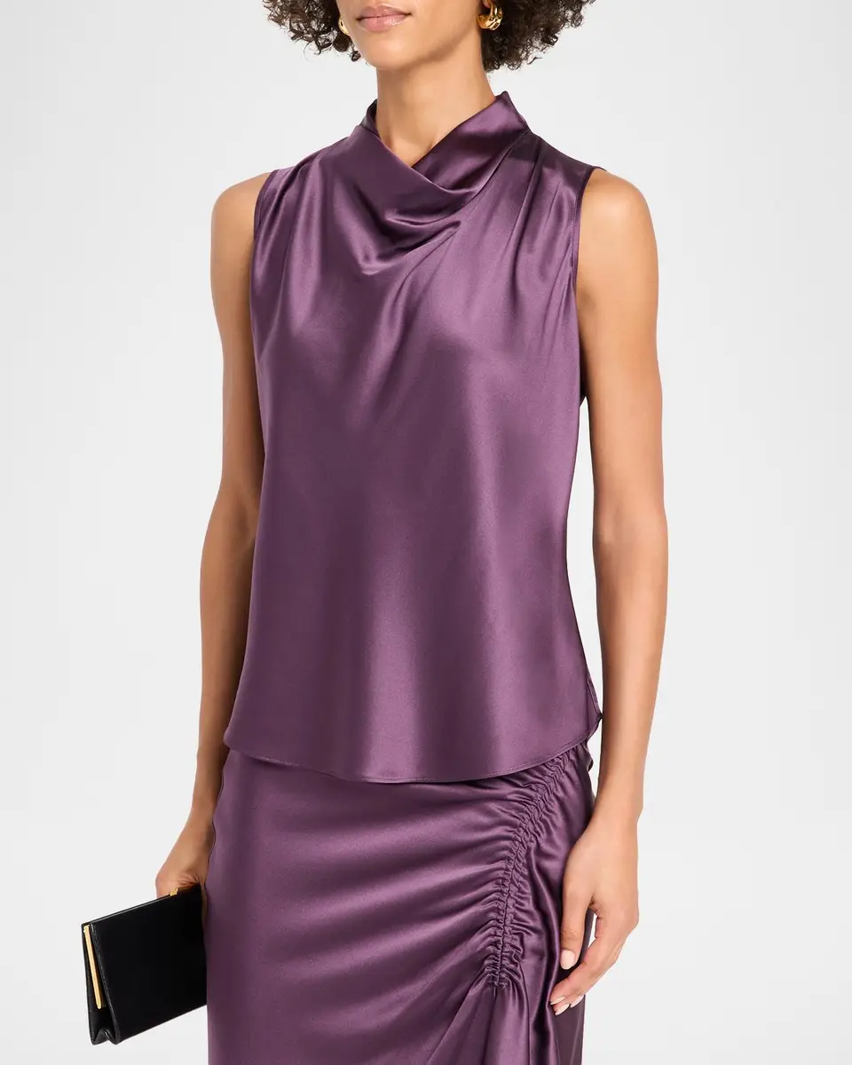 Veronica Beard Tam Silk-Blend Cowlneck Top | Thumbnail 4 Veronica Beard Tam Silk-Blend Cowlneck Top | Thumbnail 4