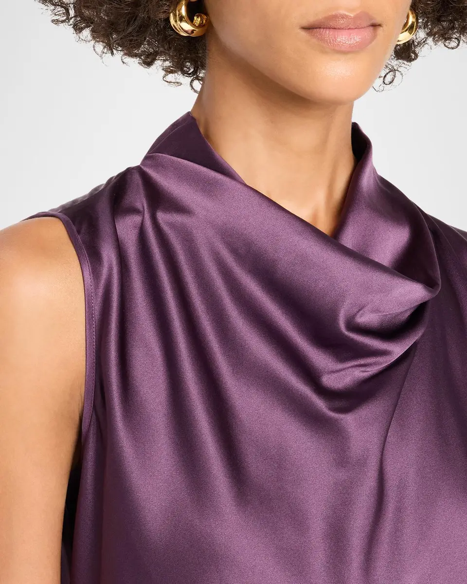 Veronica Beard Tam Silk-Blend Cowlneck Top | Thumbnail 5 Veronica Beard Tam Silk-Blend Cowlneck Top | Thumbnail 5