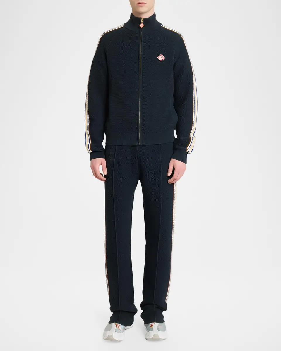 Casablanca Men's Cafe Culture Wool Track Jacket | Thumbnail 2 Casablanca Men's Cafe Culture Wool Track Jacket | Thumbnail 2