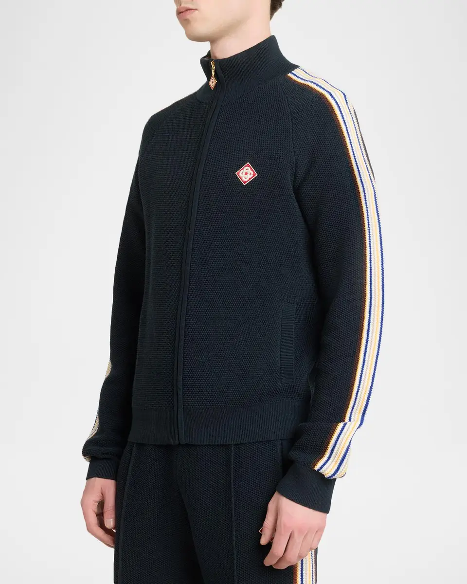 Casablanca Men's Cafe Culture Wool Track Jacket | Thumbnail 4 Casablanca Men's Cafe Culture Wool Track Jacket | Thumbnail 4