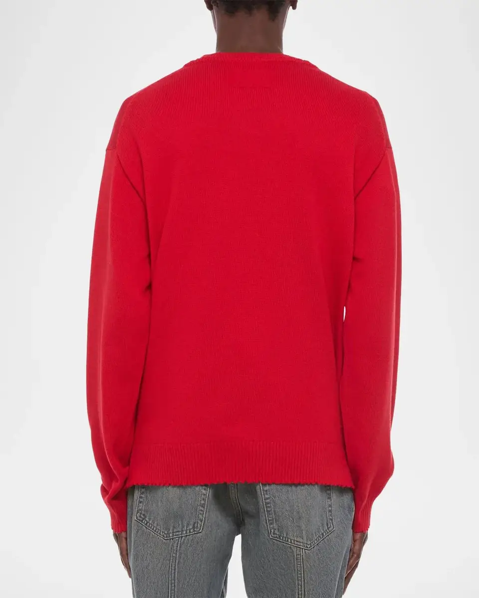 Helmut Lang Men's Cotton Lettuce-Trim Crewneck Sweater | Thumbnail 3 Helmut Lang Men's Cotton Lettuce-Trim Crewneck Sweater | Thumbnail 3