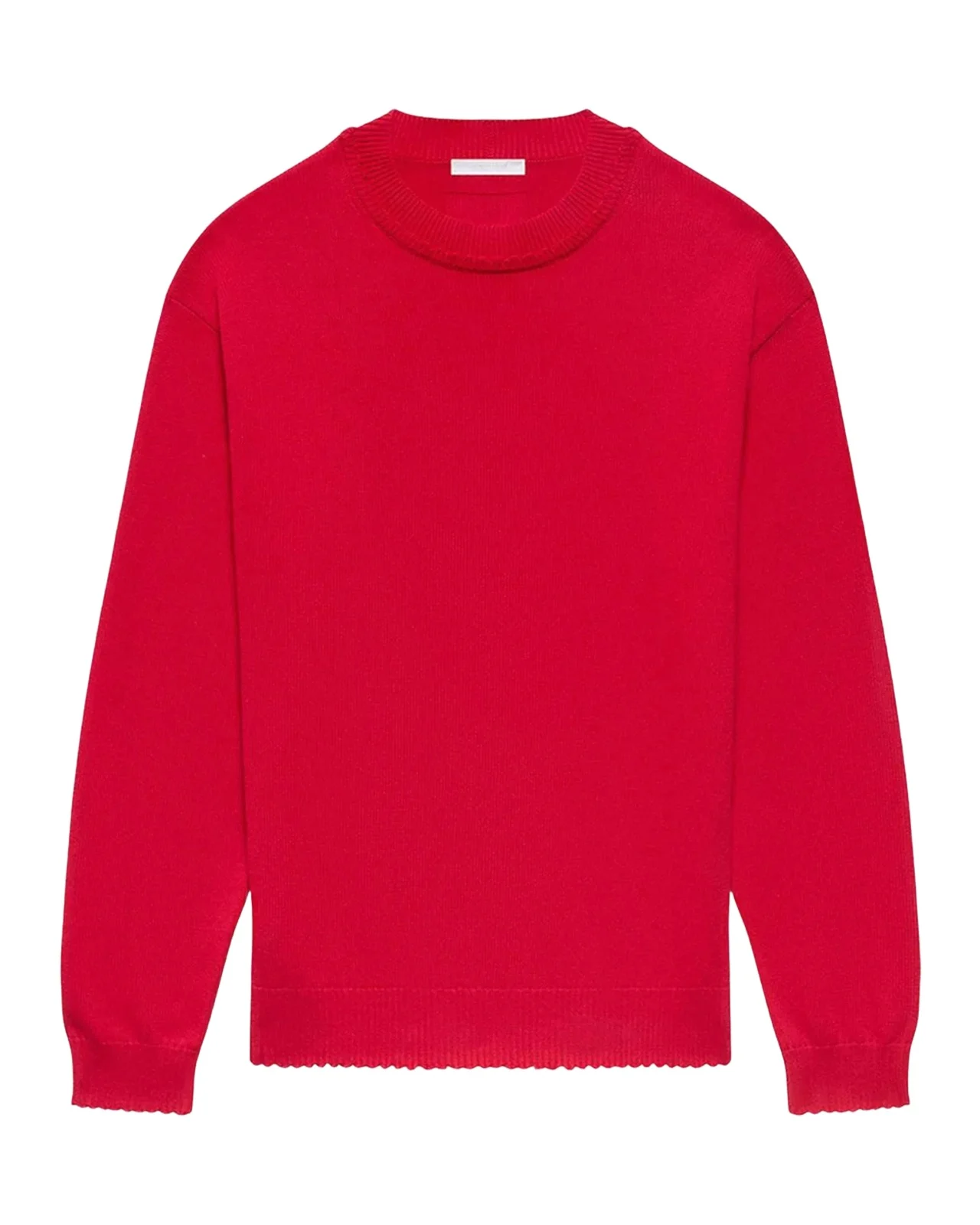 Helmut Lang Men's Cotton Lettuce-Trim Crewneck Sweater