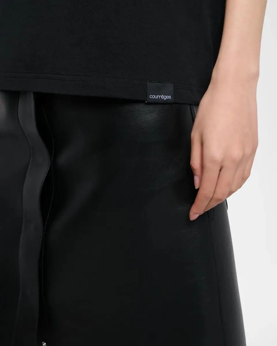 Courrèges Cotton Ribbed Stand-Collar T-Shirt | Thumbnail 5 Courrèges Cotton Ribbed Stand-Collar T-Shirt | Thumbnail 5