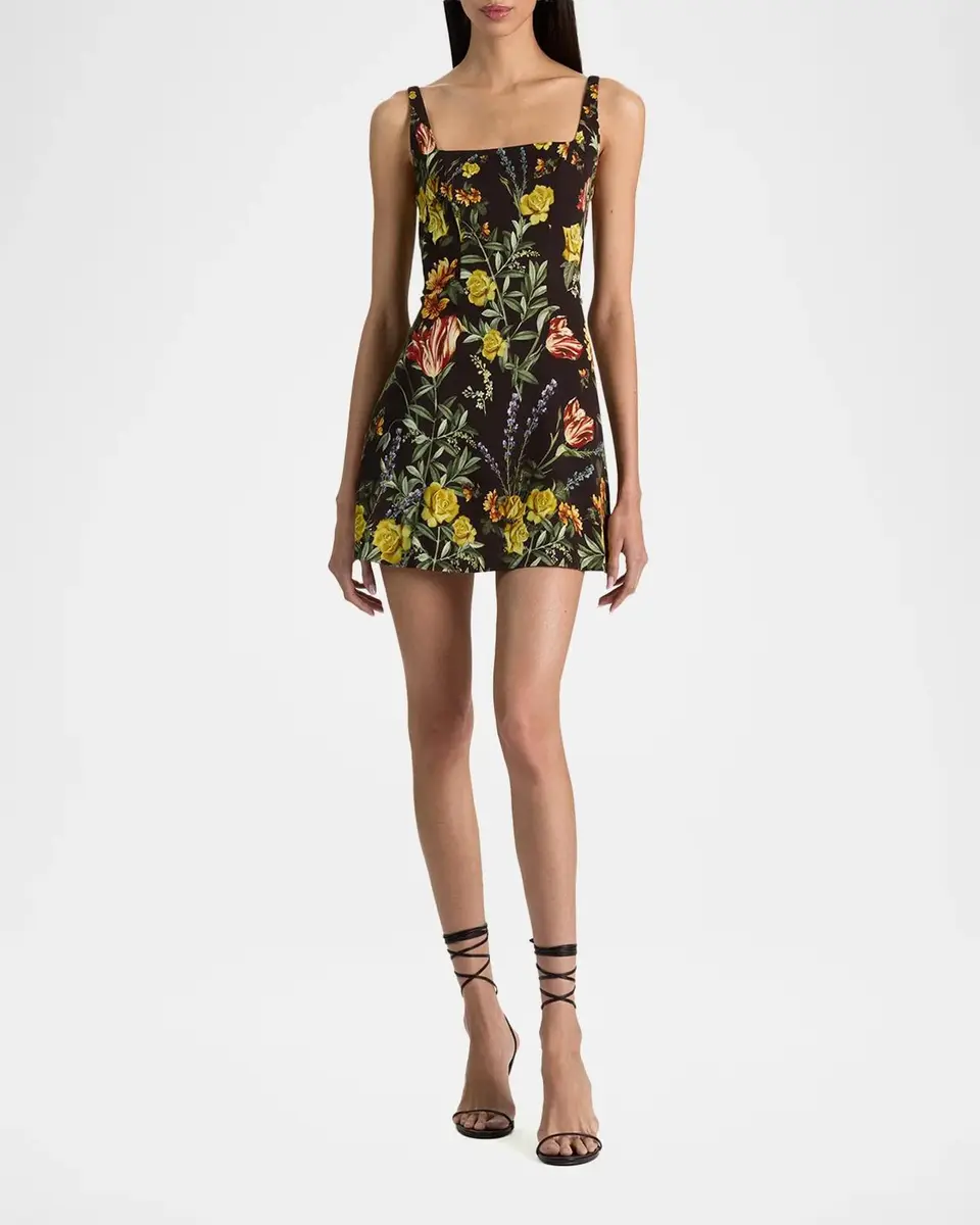 Alice + Olivia Julia Floral Print Mini Dress | Thumbnail 2