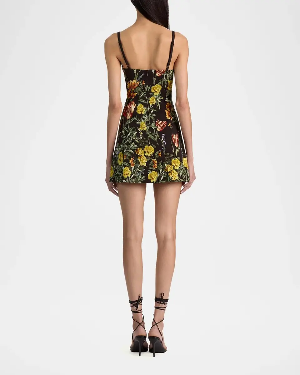 Alice + Olivia Julia Floral Print Mini Dress | Thumbnail 3