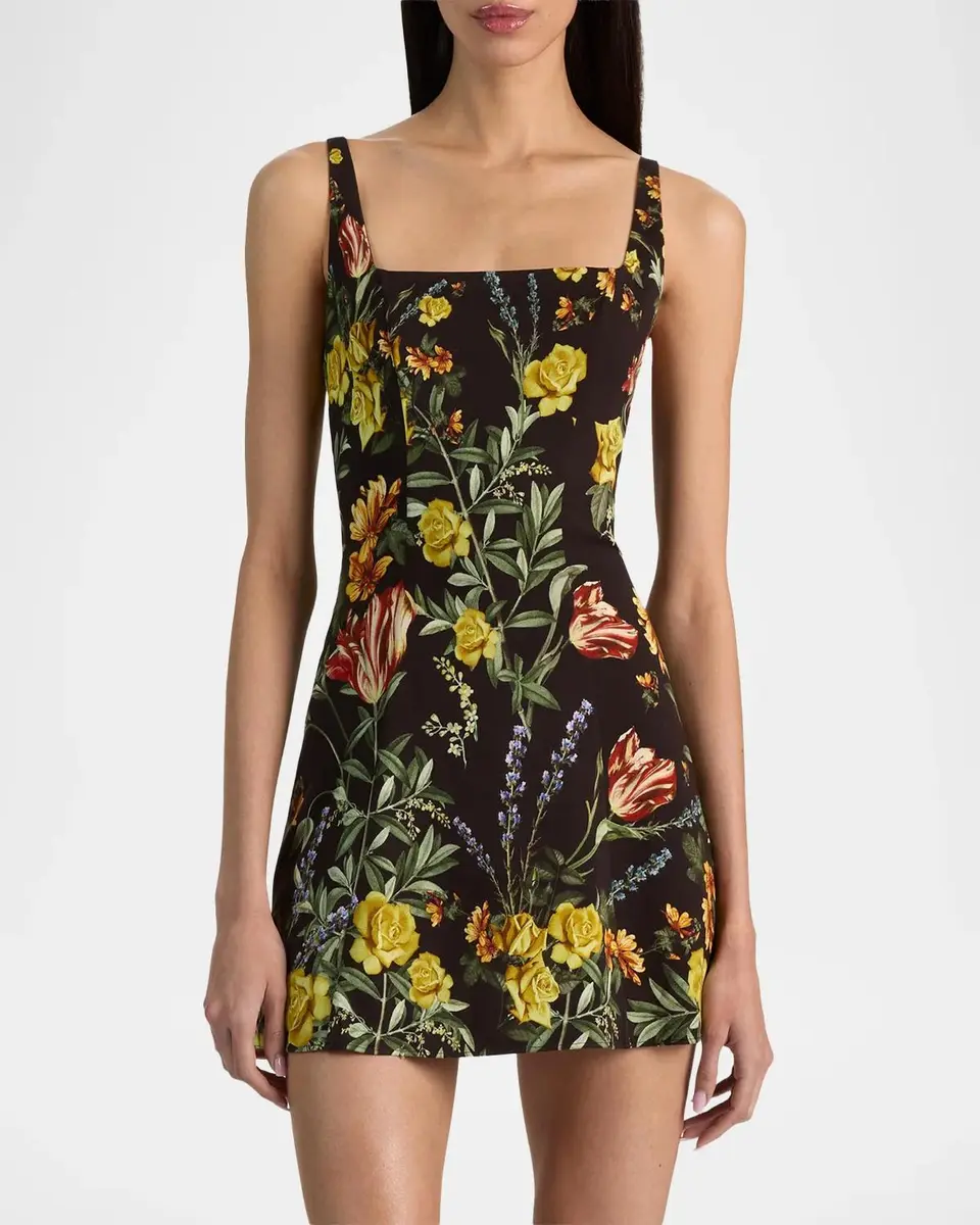 Alice + Olivia Julia Floral Print Mini Dress | Thumbnail 6